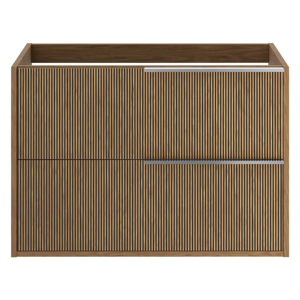 Kora Art Faux Fluted 32" Single Vanity with Silver Handles without Top 