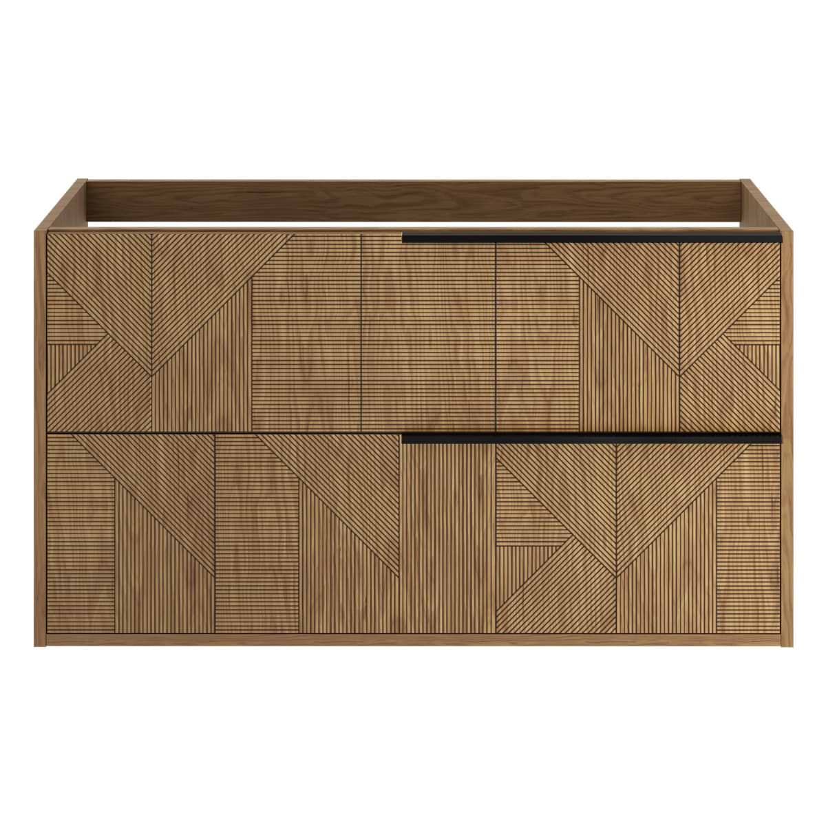 Kora Geo Faux Fluted 40" Single Vanity with Black Handles without Top 