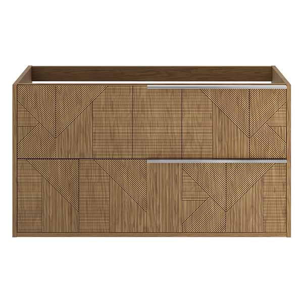 Close Out - Kora Geo Faux Fluted 40" Single Vanity with Silver Handles without Top; in Style Ideas Art Deco, Contemporary, Industrial, Modern, Transitional