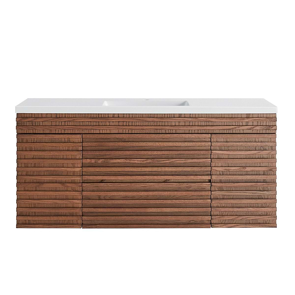 Gibson Dark Wood 48" Single Vanity with Integrated White Acrylic Top