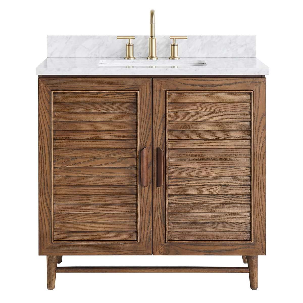 Close Out - Lowell Dark Walnut 36" Single Vanity with Carrara Marble Top 