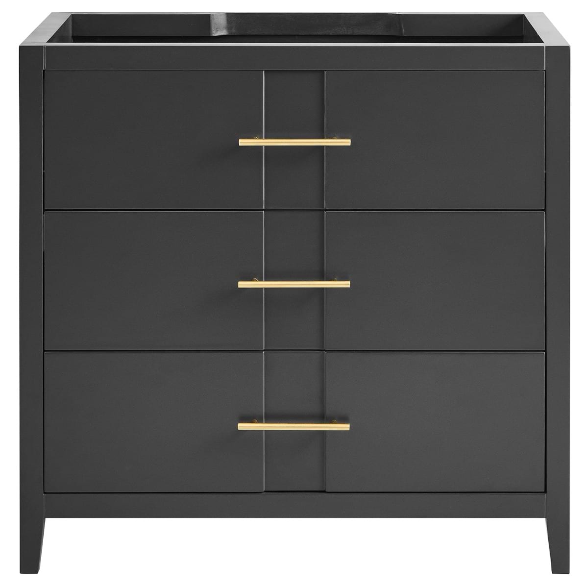 Iconic Charcoal and Gold 36" Single Vanity without Top 
