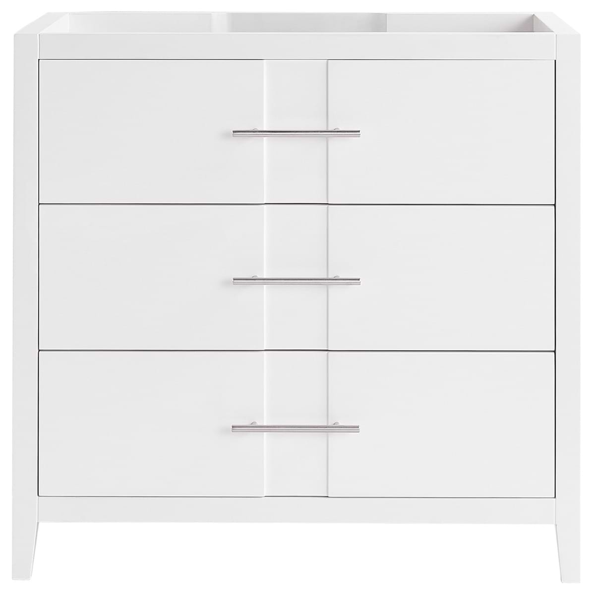 Iconic White and Silver 36" Single Vanity without Top 