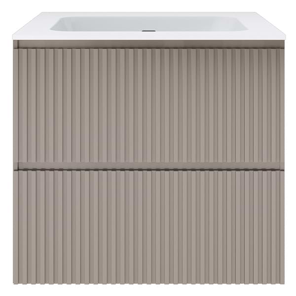 Linear Taupe 24" Single Vanity with Integrated White Solid Surface Top