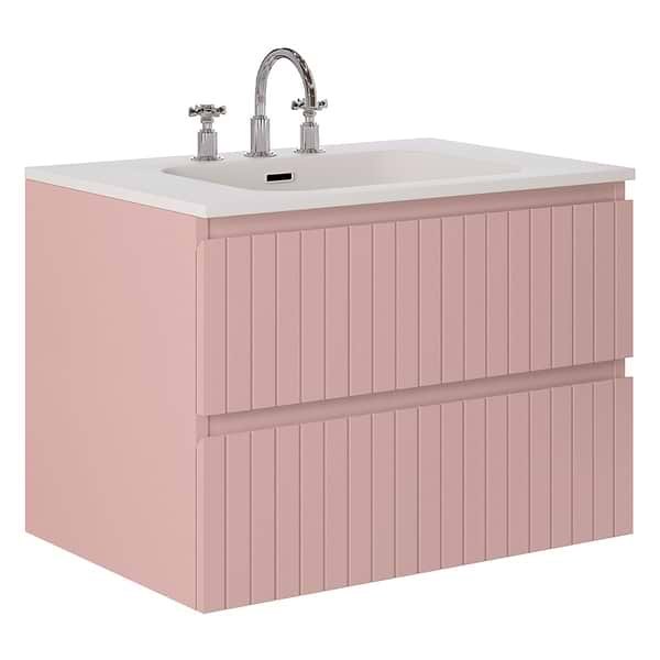 Adeline Rose Pink 30" Single Vanity with Integrated Solid Surface Top