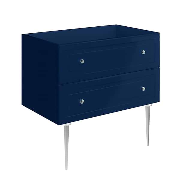 Alma Blue 36" Vanity with Chrome Legs & Knobs without Top