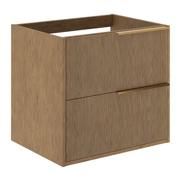 Kora Art Faux Fluted 24" Single Vanity with Gold Handles without Top