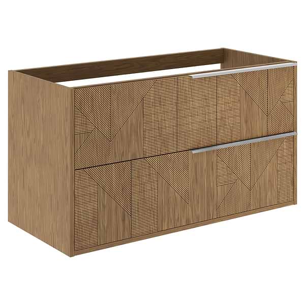 Close Out - Kora Geo Faux Fluted 40" Single Vanity with Silver Handles without Top