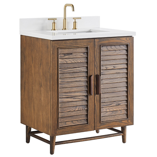 Close Out - Lowell Dark Walnut 30" Single Vanity with Pure White Quartz Top