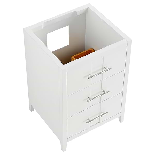 Iconic White and Silver 24" Single Vanity with Carrara Marble Top