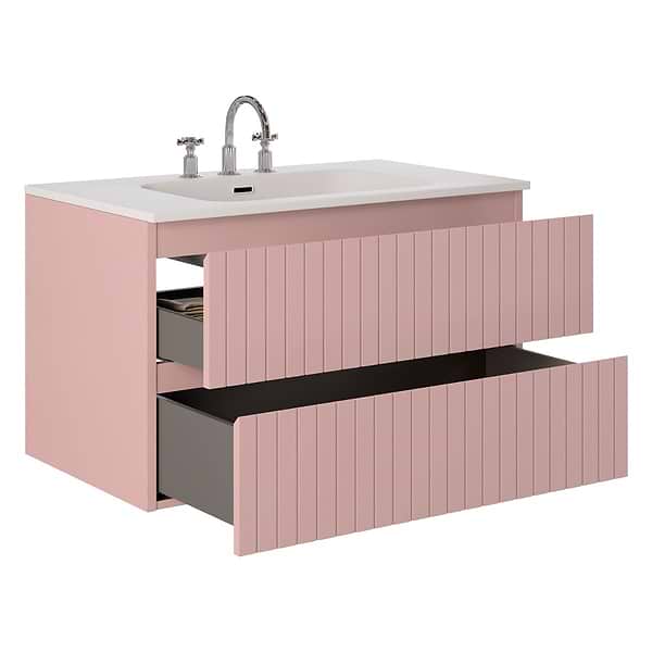 Adeline Rose Pink 36" Single Vanity with Integrated Solid Surface Top
