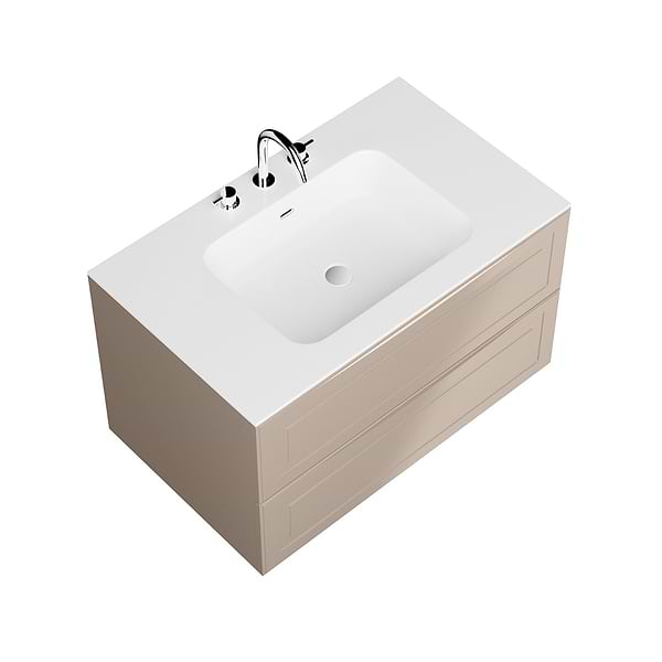 Alma Taupe 36" Vanity with Integrated White Solid Surface Top