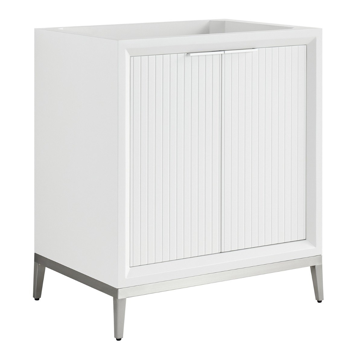 Bungalow White and Silver 30" Single Vanity without Top 