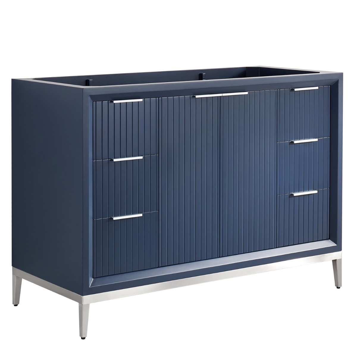 Bungalow Navy and Silver 48" Single Vanity without Top 