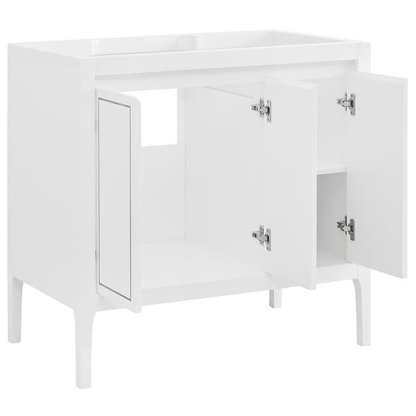 Close Out - Province White and Silver 36" Single Vanity without Top; in White & Silver; in Style Ideas Classic, Contemporary
