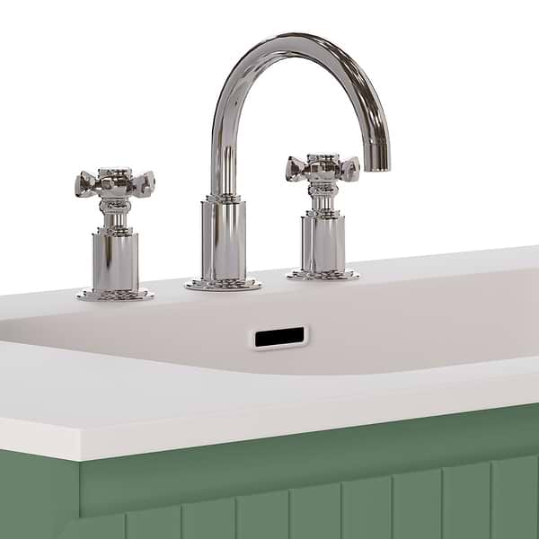 Adeline Forest Green 24" Single Vanity with Integrated Solid Surface Top