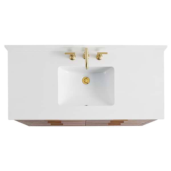 Marilyn Woodgrain 48" Single Vanity with Pure White Quartz Top