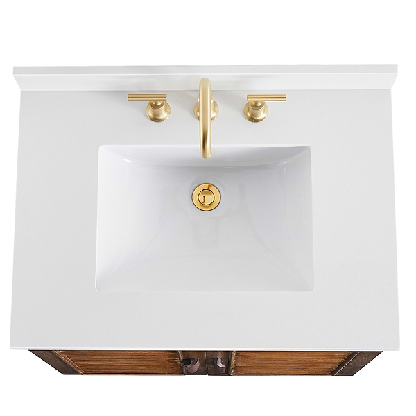 Close Out - Lowell Dark Walnut 30" Single Vanity with Pure White Quartz Top