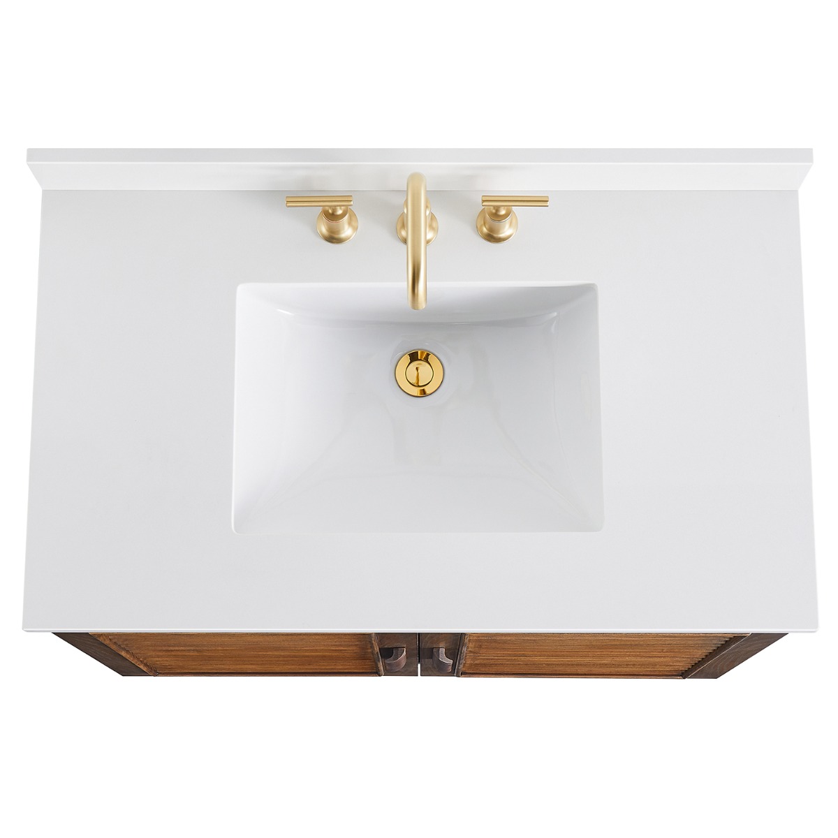 Close Out - Lowell Dark Walnut 36" Single Vanity with Pure White Quartz Top
