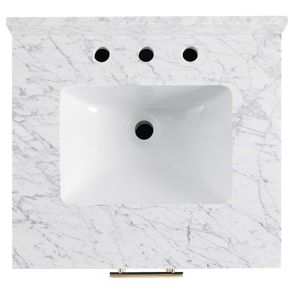 Iconic Navy and Gold 24" Single Vanity with Carrara Marble Top