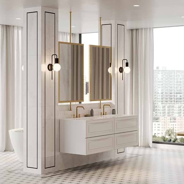 Alma White 30" Single Vanity without Top; in White; in Style Ideas Classic, Contemporary, Transitional