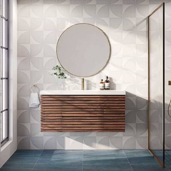 Gibson Dark Wood 48" Single Vanity with Integrated White Acrylic Top