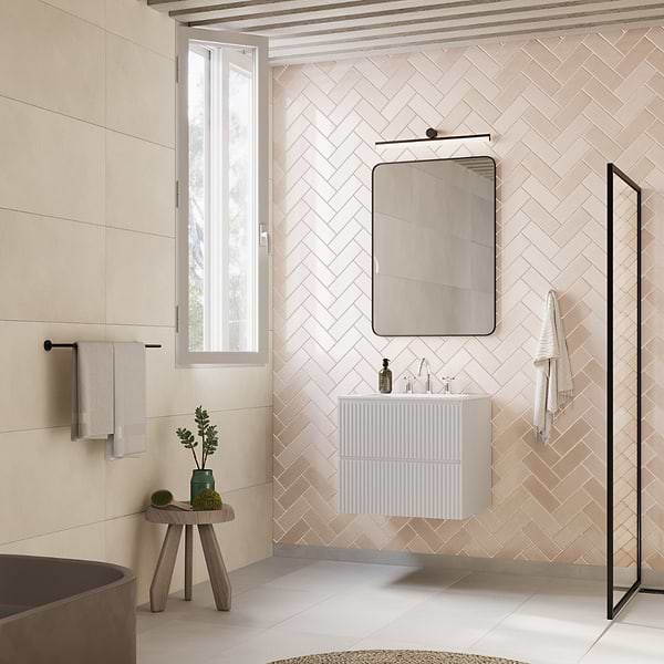 Linear White 24" Single Vanity with Integrated White Solid Surface Top