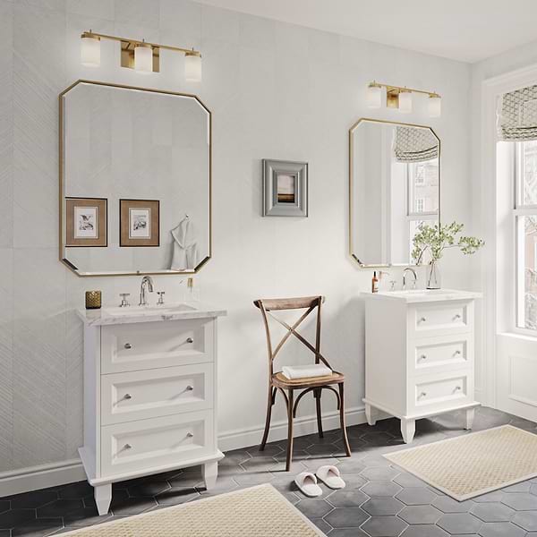 Nora White 24" Single Vanity with Carrara Marble Top; in White; in Style Ideas Cottage