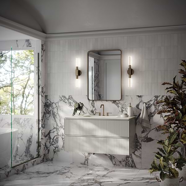 Astor Pearl 42" Single Vanity with Integrated White Solid SurfaceTop