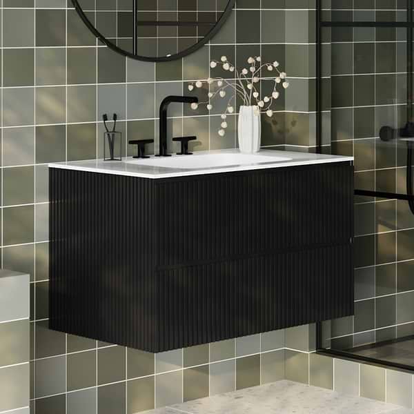 Linear Black 36" Single Vanity without Top