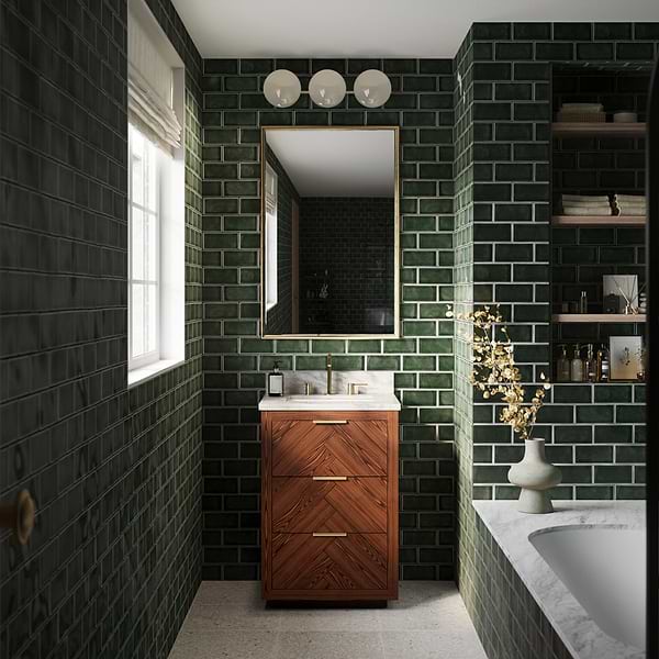 Marilyn Woodgrain 24" Single Vanity with Carrara Marble Top