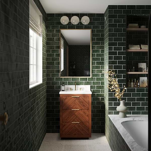 Marilyn Woodgrain 24" Single Vanity with Pure White Quartz Top
