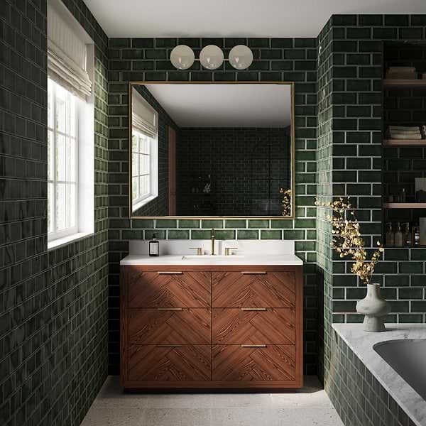 Marilyn Woodgrain 48" Single Vanity with Pure White Quartz Top