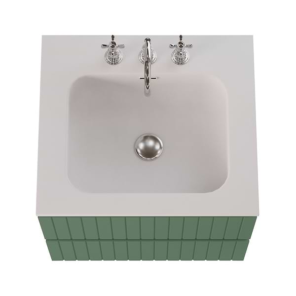 Adeline Forest Green 24" Single Vanity with Integrated Solid Surface Top