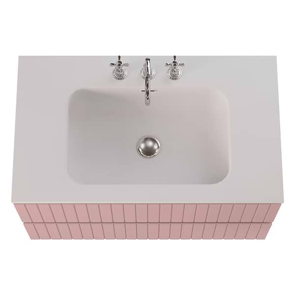 Adeline Rose Pink 36" Single Vanity with Integrated Solid Surface Top