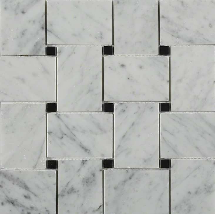 Wideweave White Carrara with Black Dot 
