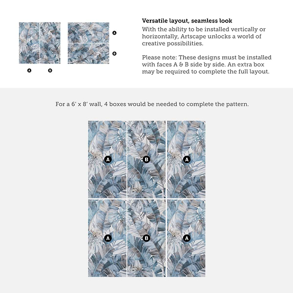 Artscape Rain Forest Blue 24x48 Artisan Decor Matte Porcelain Wall Tile