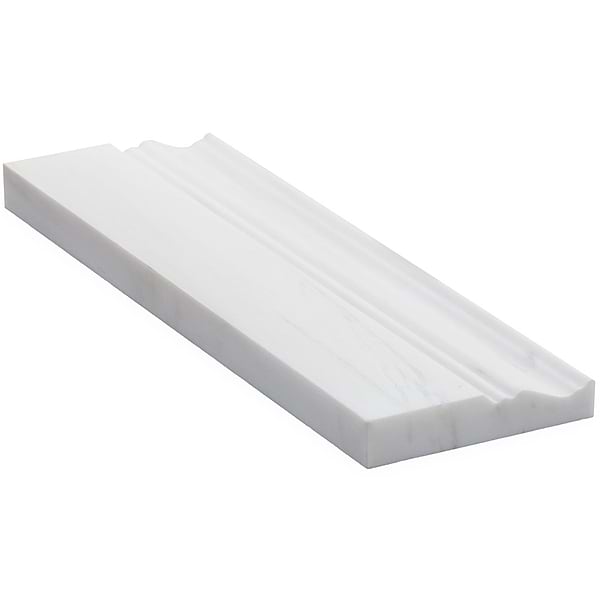 Bianco Dolomite White 4x12 Premium Honed Marble Base Molding
