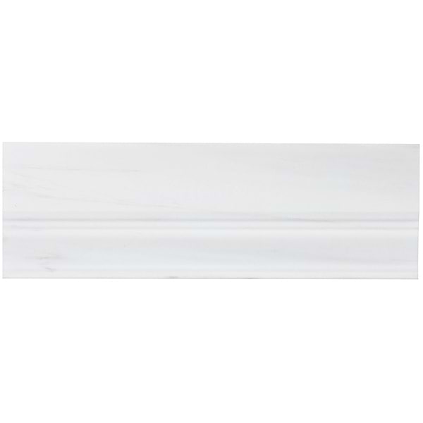 Bianco Dolomite Premium Base Molding Honed 4x12; in White Marble; for Backsplash, Bathroom Floor, Bathroom Wall, Commercial Floor, Floor Tile, Kitchen Floor, Kitchen Wall, Outdoor Floor, Outdoor Wall, Shower Floor, Shower Wall, Wall Tile; in Style Ideas Art Deco, Classic, Contemporary, Traditional, Transitional