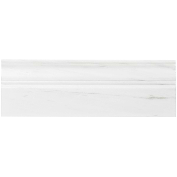 Bianco Dolomite Premium Base Molding Polished 4x12; in White Marble; for Backsplash, Bathroom Floor, Bathroom Wall, Commercial Floor, Floor Tile, Kitchen Floor, Kitchen Wall, Outdoor Floor, Outdoor Wall, Shower Floor, Shower Wall, Wall Tile; in Style Ideas Art Deco, Classic, Contemporary, Traditional, Transitional