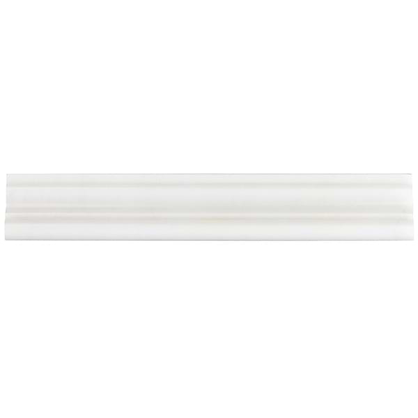 Bianco Dolomite Premium Modrail 2x12 Polished; in White Marble; for Backsplash, Bathroom Floor, Bathroom Wall, Commercial Floor, Floor Tile, Kitchen Floor, Kitchen Wall, Outdoor Floor, Outdoor Wall, Shower Floor, Shower Wall, Wall Tile; in Style Ideas Art Deco, Classic, Contemporary, Traditional, Transitional