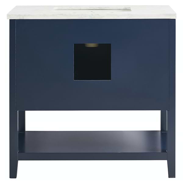 KIT - Close Out - Sheraton 36" Navy Vanity with Carrara Marble Top and Ceramic Basin