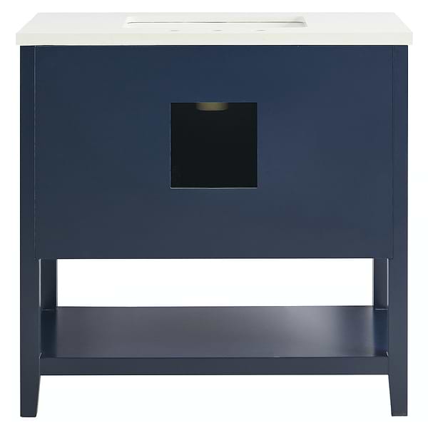KIT - Close Out - Sheraton 36" Navy Vanity with Pure White Quartz Top and Ceramic Basin