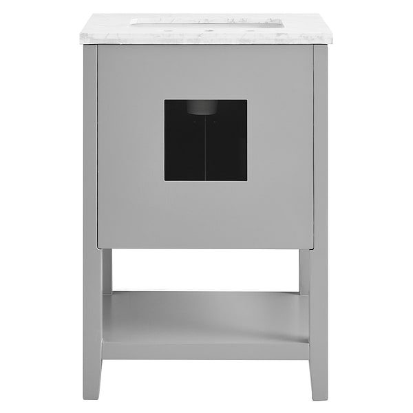 KIT - Close Out - Sheraton 24" Gray Vanity with Carrara Marble Top and Ceramic Basin
