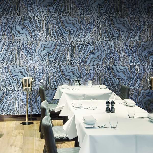 Close Out-Chromium Blue 24x48 Matte Porcelain; in Blue & Black Porcelain; for Backsplash, Bathroom Wall, Kitchen Wall, Outdoor Wall, Shower Wall, Wall Tile; in Style Ideas Art Deco, Contemporary, Whimsical