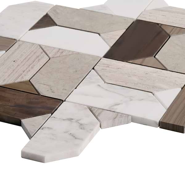 Cafura Russet Brown Polished Marble Luxury Mosaic Tile