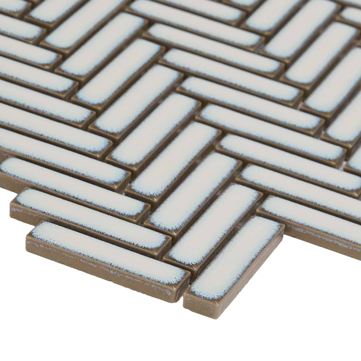 Shop Motek Snow White Glossy Herringbone | SohoStudioCorp.com