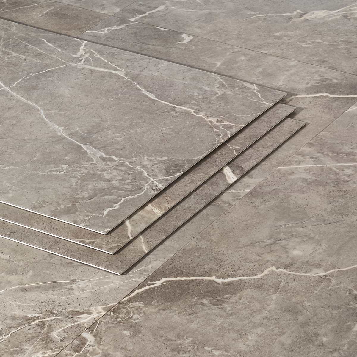 Minetta Chauny Marble Dark Beige 18x36 - 2.5mm/28mil Wear Layer - Glue Down Matte Luxury Vinyl