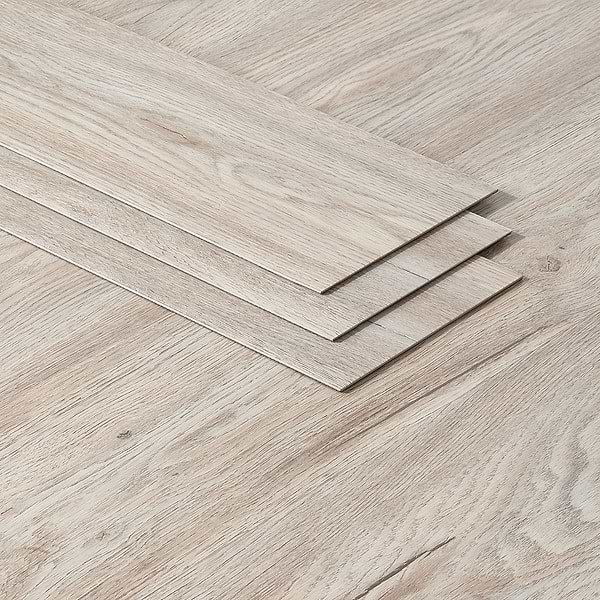 Minetta Enchanted Oak Drift 6x48 - 2.5mm/28mil Wear Layer - Glue Down; in Gray Luxury Vinyl; for Bathroom Floor, Commercial Floor, Floor Tile, Kitchen Floor; in Style Ideas Classic, Contemporary, Cottage, Industrial, Mid Century, Modern, Traditional, Transitional