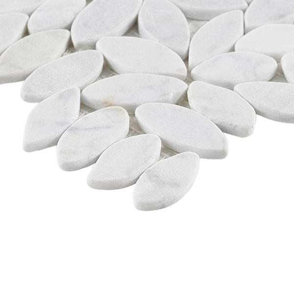 Pebblestone Carrara Flower Natural Stone Honed Pebble Tile
